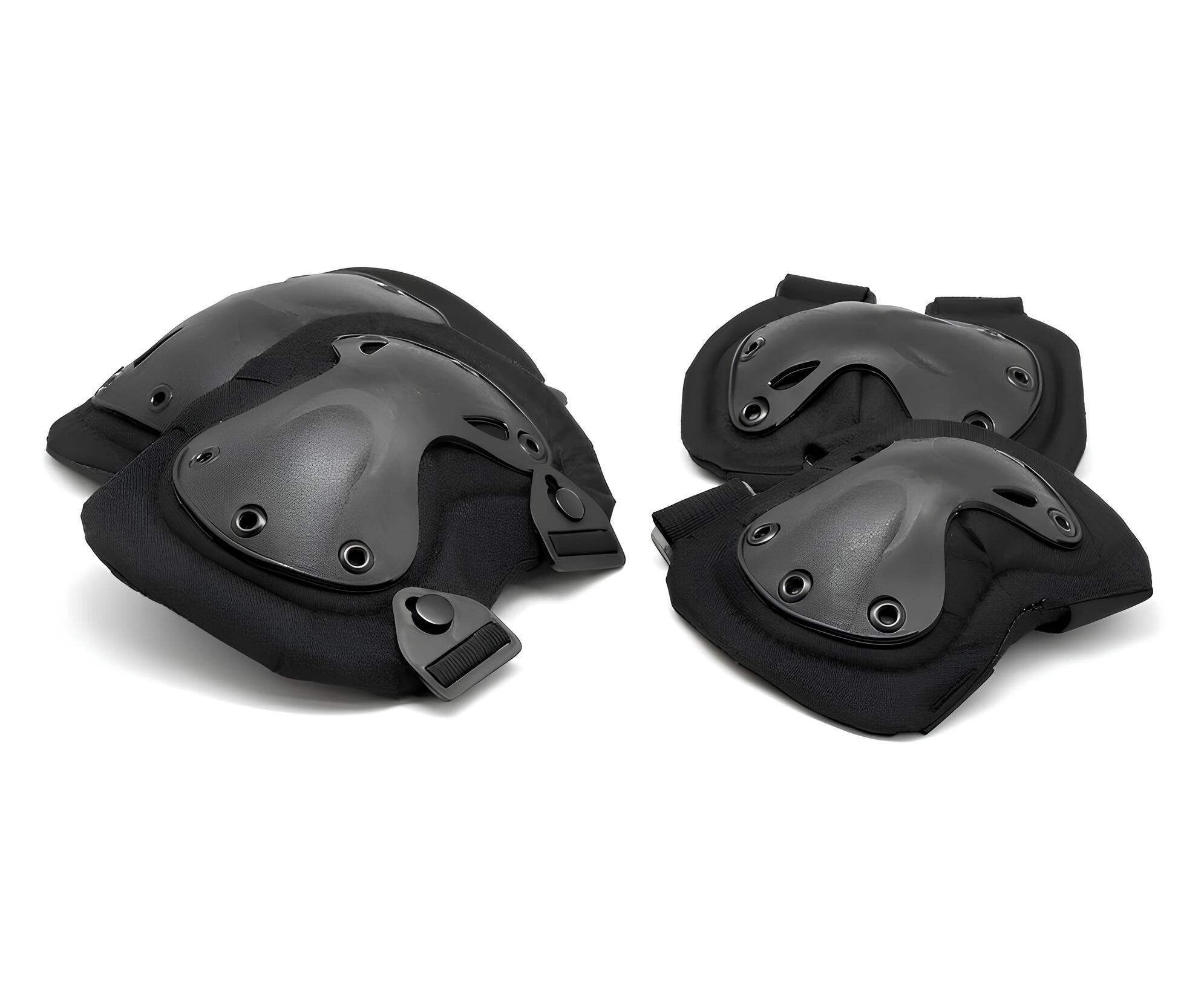 Набор наколенники и налокотники тактические ARK20175-B (черные)